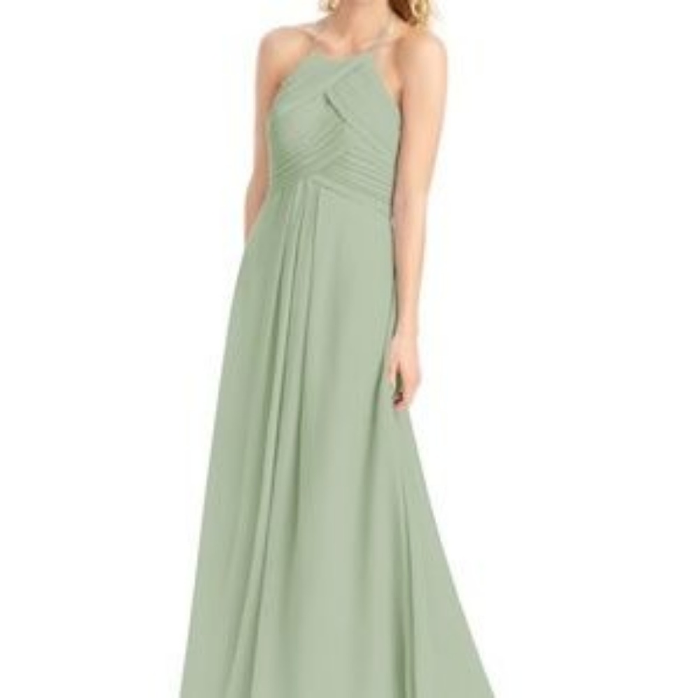 Floor-length Sage Chiffon Dress